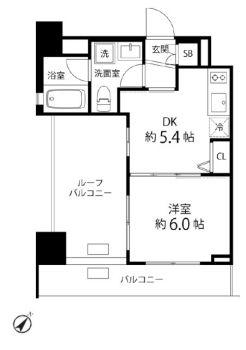 T S GARDEN東池袋(1DK/12階)の間取り写真