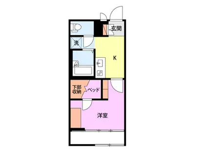 レオパレスアンジェ(1K/1階)の間取り写真