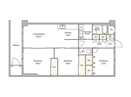 PLENDY浦和別所(3LDK/4階)の間取り写真