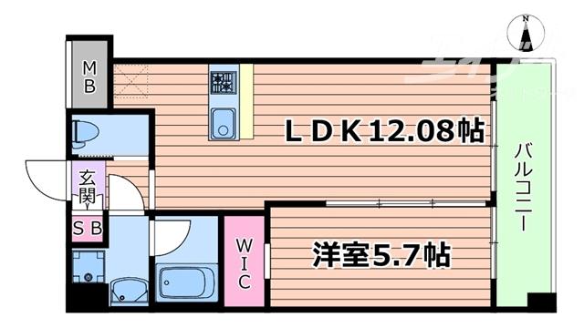 プレジオ東三国(1LDK/2階)の間取り写真