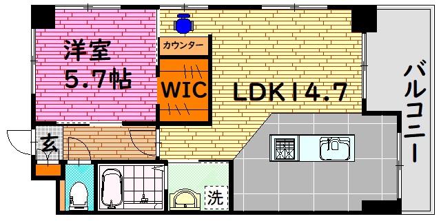ノーブル原(1LDK/2階)の間取り写真