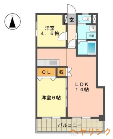 スカイライフ新宿(2LDK/6階)の間取り写真