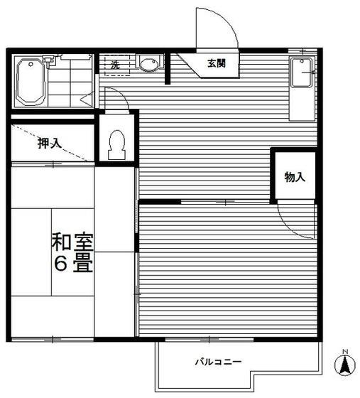 光コーポ(2DK/1階)の間取り写真