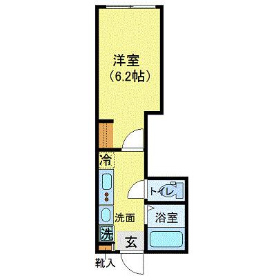 生麦アベニュー(1K/1階)の間取り写真