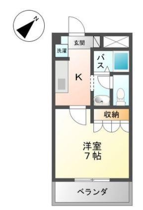 グリーンヒルズ II(1K/1階)の間取り写真