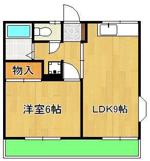 ウィンディア高須(1LDK/1階)の間取り写真