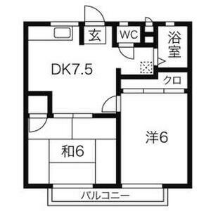 ハイツファミール(2DK/2階)の間取り写真