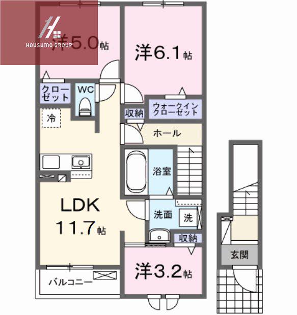 玉串町西二丁目(2SLDK/1階)の間取り写真