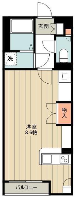 レオネクストジャルダン(ワンルーム/1階)の間取り写真