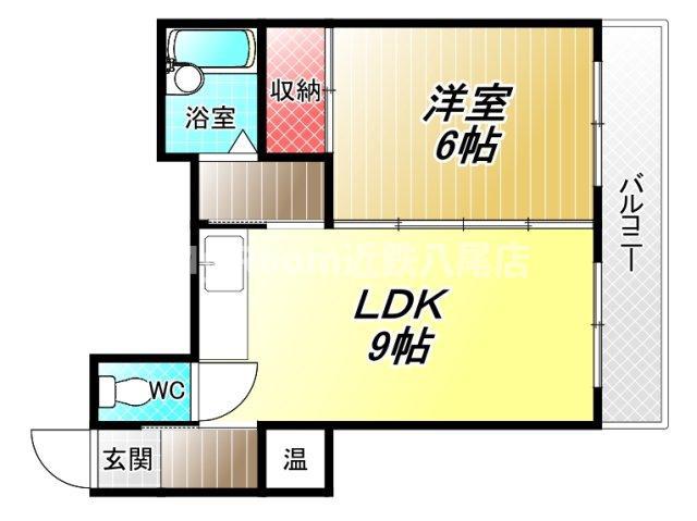 ロイヤル加美北(1LDK/7階)の間取り写真