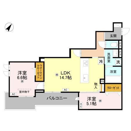 ラ メゾン ピック 中百舌鳥II(2LDK/3階)の間取り写真