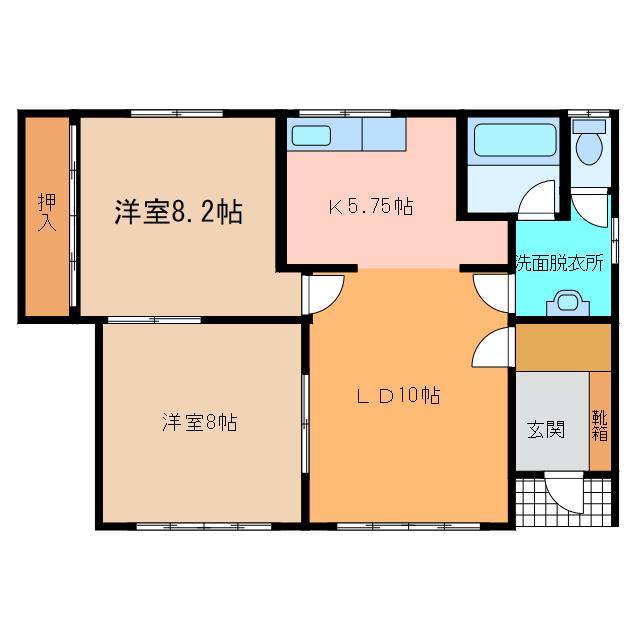 第一リバーハイツ322(2LDK/1階)の間取り写真