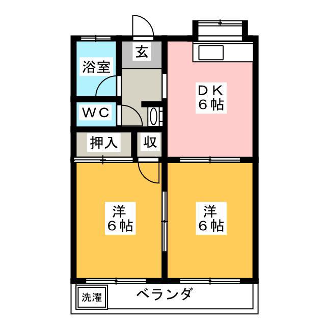 第5サンハイツ(2DK/2階)の間取り写真