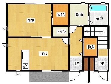 ファミールI・II(1LDK/2階)の間取り写真