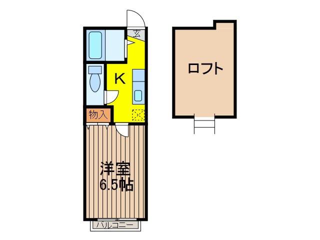 ルミエール(1K/2階)の間取り写真