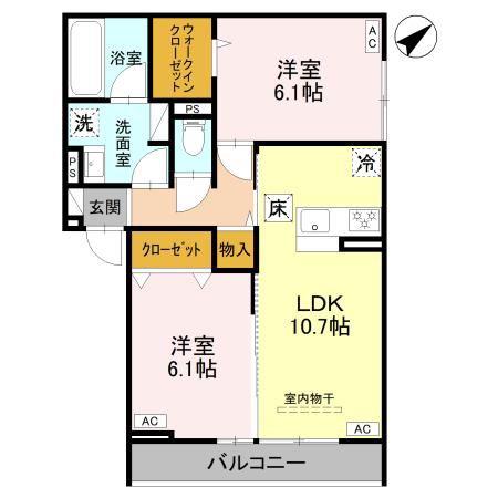 D-GRAN本町(2LDK/1階)の間取り写真