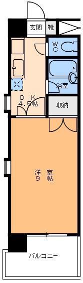 グランビュー松山(1DK/7階)の間取り写真