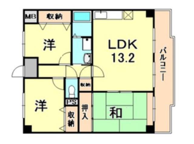 リヴィエール芦屋(3LDK/2階)の間取り写真