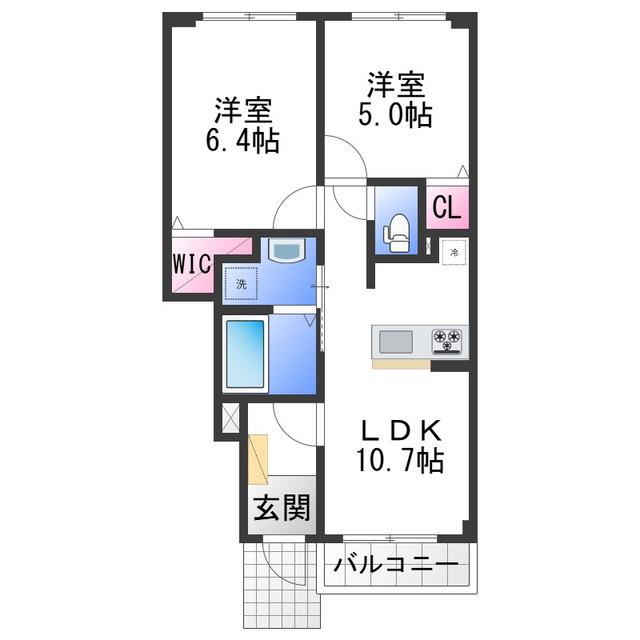 テナム プレッソ メゾン(2LDK/1階)の間取り写真