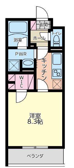 クレスト(1K/3階)の間取り写真