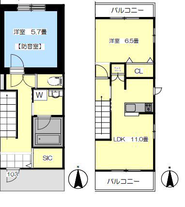 メゾン シャルール(2LDK/1階)の間取り写真