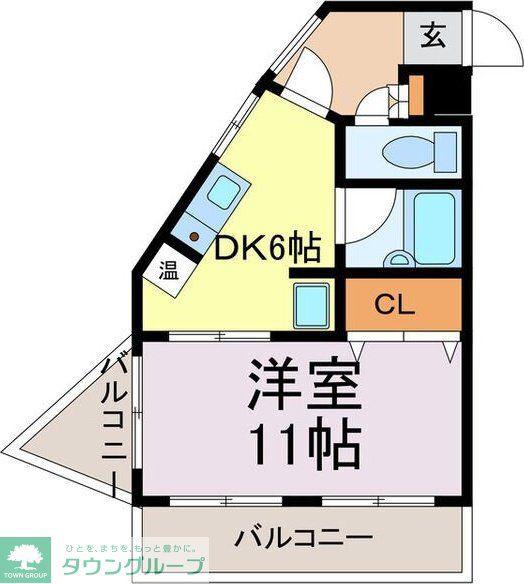 ナビオ杁中(1DK/4階)の間取り写真