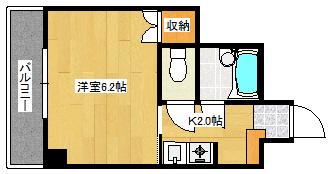 ヤスダ第二ビル(1K/3階)の間取り写真