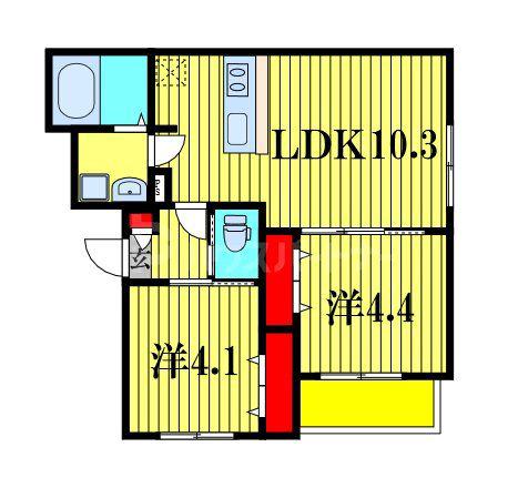 KEIAI RESIDENCE 豊四季II(2LDK/2階)の間取り写真