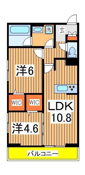 グランディール柏の葉(2LDK/3階)の間取り写真