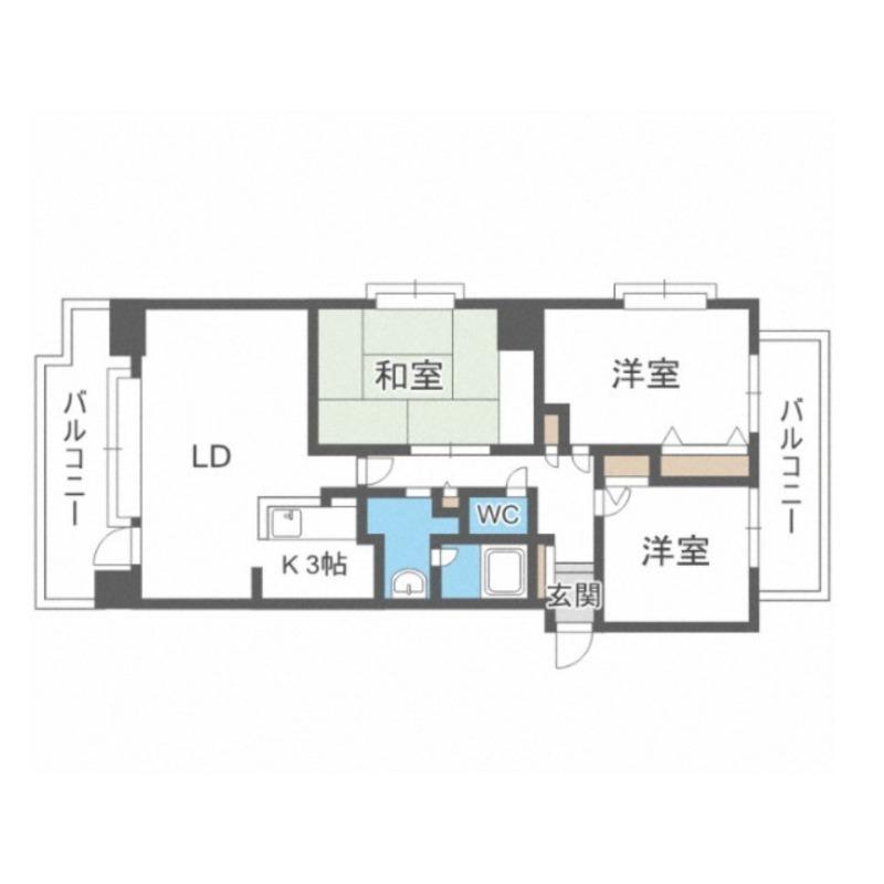 サンタの館裏参道(3LDK/10階)の間取り写真