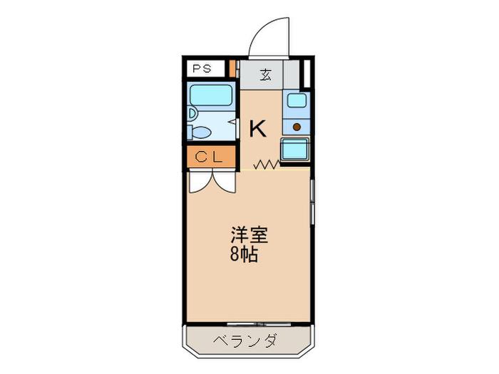 エスポア北千種(1K/4階)の間取り写真