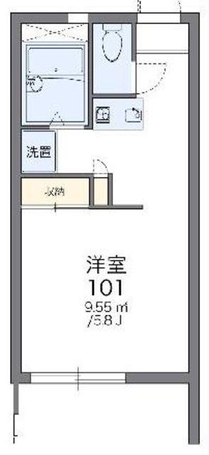 レオパレス中居(1K/2階)の間取り写真