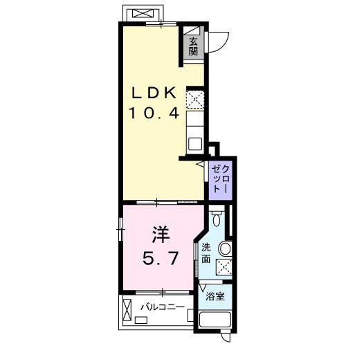 ルミエールハタ(1LDK/3階)の間取り写真