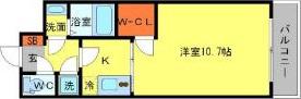 SERENITE本町エコート(1K/13階)の間取り写真