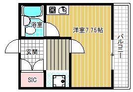 マツバラコーポレーション(ワンルーム/4階)の間取り写真