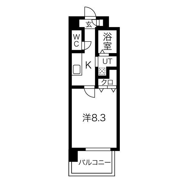 NORITAKE RISE(1K/7階)の間取り写真