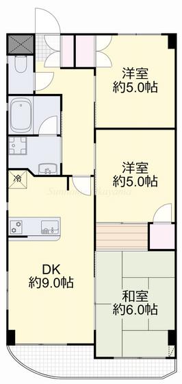 カトービル(3DK/3階)の間取り写真