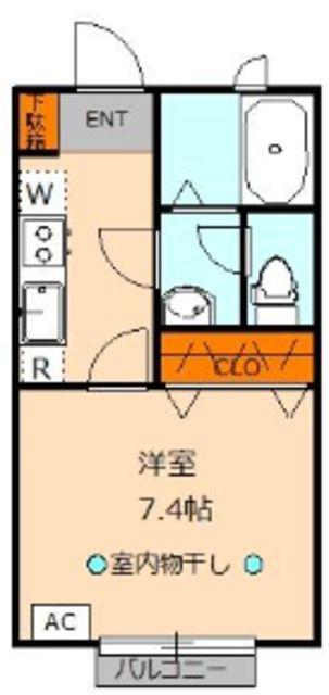 ハイムなゆたⅡ(1K/1階)の間取り写真