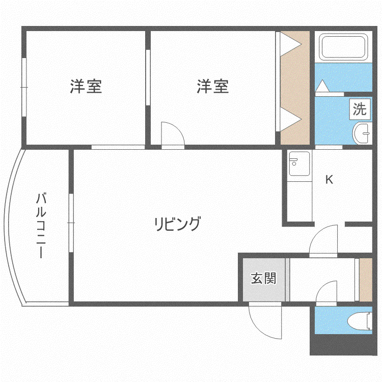ステップ宮の沢(2LDK/4階)の間取り写真