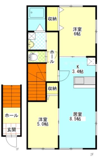 グランメゾンI(2LDK/2階)の間取り写真