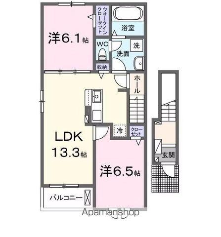 天テラスI(2LDK/2階)の間取り写真