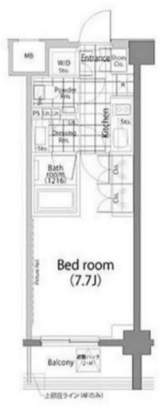 パークハビオ中目黒(1K/4階)の間取り写真