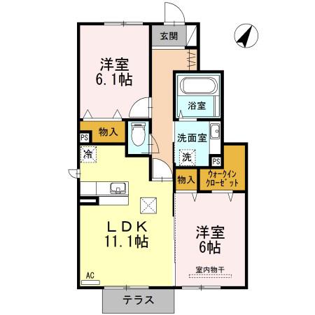 フジレスト(2LDK/1階)の間取り写真