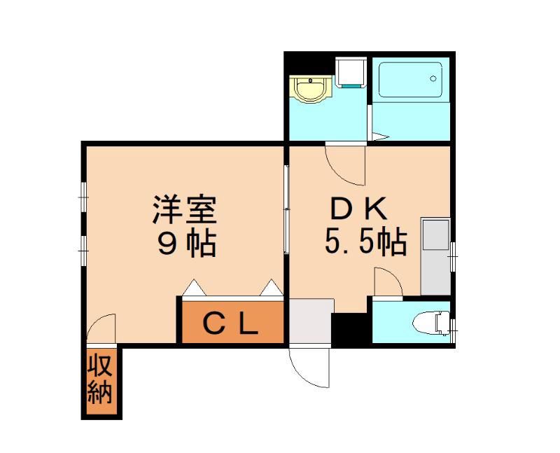 永野ビル(1DK/2階)の間取り写真