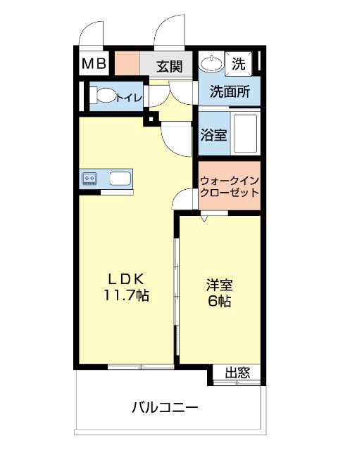 クィーンズくまなん(1LDK/8階)の間取り写真