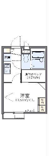 レオパレスストリームII(1K/2階)の間取り写真