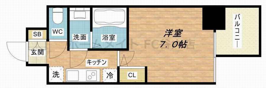 プレサンス心斎橋レヨン(1K/10階)の間取り写真