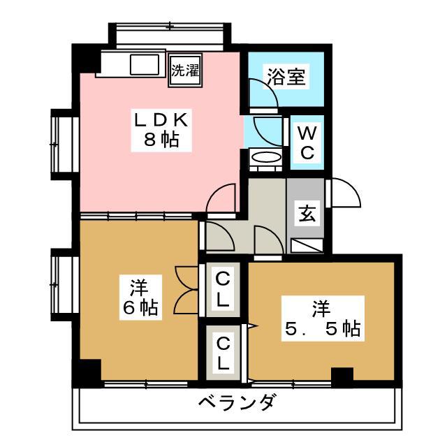 エンジェルハイム(2LDK/2階)の間取り写真