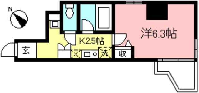 AXIS相模大野(1K/4階)の間取り写真