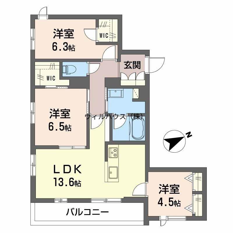 プレシア浜寺(3LDK/2階)の間取り写真